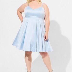 Mini Satin Skater Dress